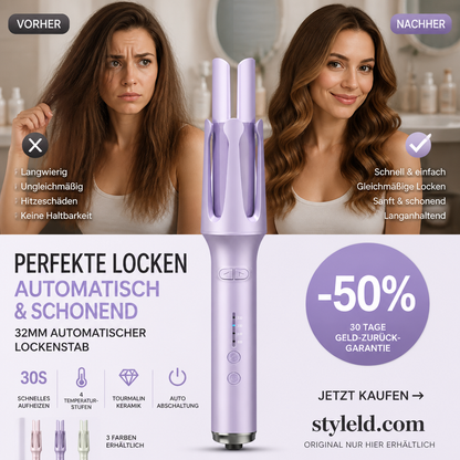 ✨Mach es jedem leicht, traumhaft schöne Locken zu zaubern 😍Vollautomatischer Lockenstab – das perfekte Styling-Tool für deine Haare.