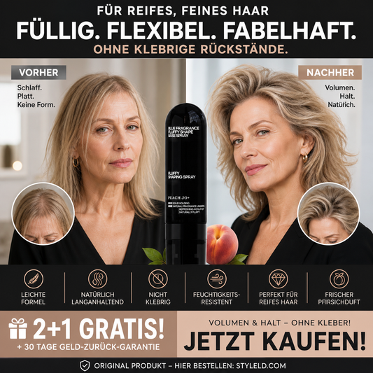 🍑✨Haar‑Volumen‑Spray mit Pfirsichduft, langanhaltend, gibt mehr Fülle, leichtes Styling‑Spray für glattes, flaches Haar