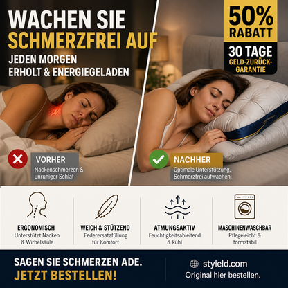 🥳 2026 HEISSER VERKAUF 🥳 💞  Waschbares, ergonomisches Nackenkissen – atmungsaktiv und weich mit 3D-Nähten.