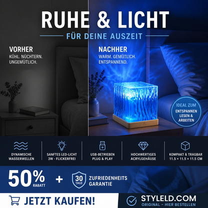 🌊 50% RABATT! 💡 LED-Stimmungslicht mit Wasserwellen-Effekt – Dynamische Farben, beruhigend & fernbedienbar – Perfekt für Schlafzimmer, Party & Entspannung 🌙