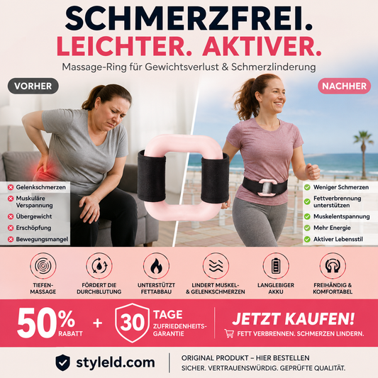 ⏰ Nur noch heute 50% Rabatt! 🟣 3-in-1 Multifunktionaler elektrischer Faszienring mit verstellbarem Gurt, Massage, Fettabbau & Verdauungsförderung für Bauch, Beine, Rücken & Schultern ✨