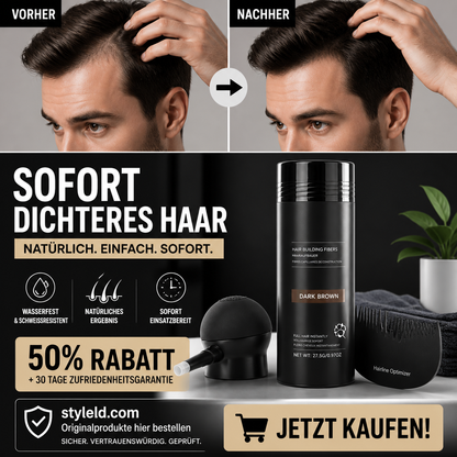 💆‍♀️💯 Haarfasern-Set – kaschiert kahle Stellen, wasserfest & natürlich – sofort mehr Volumen! ✨