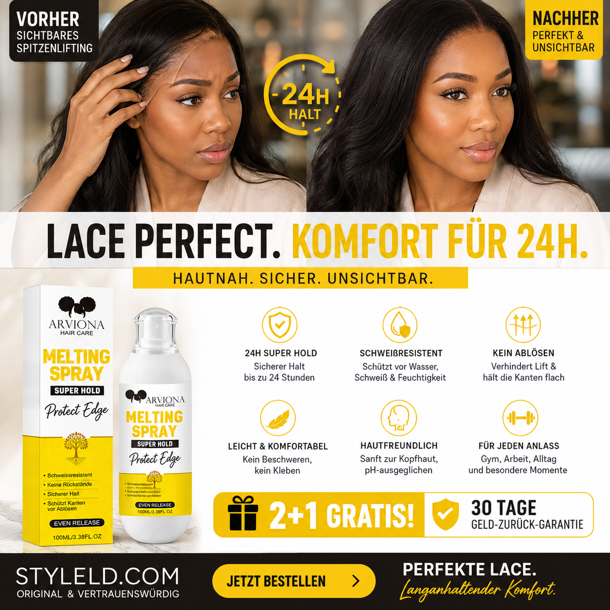 Stark Haftender Lace Melting Spray