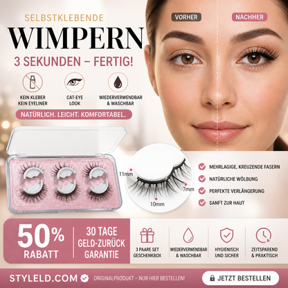 🥳In Vorbereitung auf die Feiertage-Wiederverwendbare Selbstklebende Wimpern