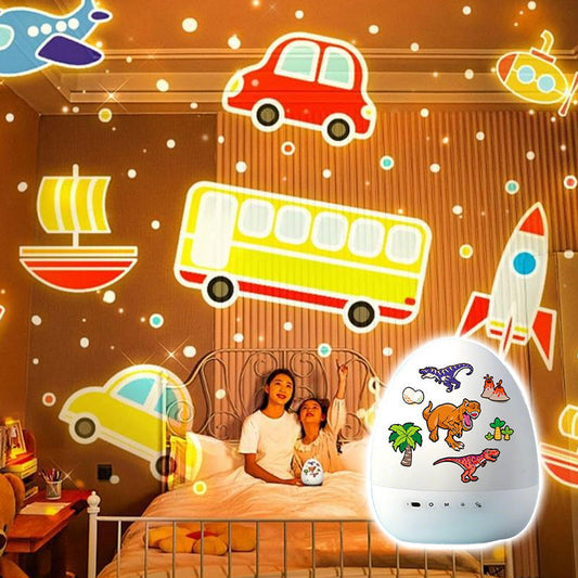 🦕🥚 Dino-Ei-Nachtlicht-Projektor mit Musik – 16 Farben, Timer, 360° drehbar – magisches Kinderzimmer! ✨