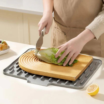 🍽️ JETZT 50 % RABATT! ✨ Spritzwassergeschützte Silikon-Arbeitsplatte – hitzebeständig (-40 °C bis 250 °C) mit Abtropffläche für bequemes Abwaschen und Trocknen 💧🧽