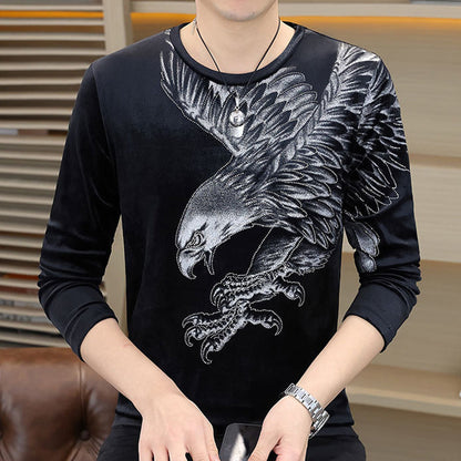 Langarm-Sweatshirt mit Adler-Print für Herren