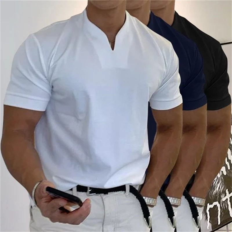 📢📢50 % RABATT! ⏰ Sportliches Herren V-Shirt aus Baumwolle – Ideal für Training & Freizeit