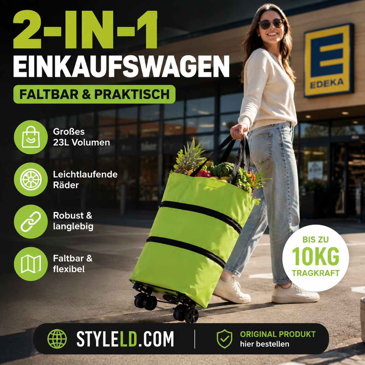 🔥HEISSER VERKAUF 50% RABATT🔥 Faltbare 2-in-1-Einkaufstasche