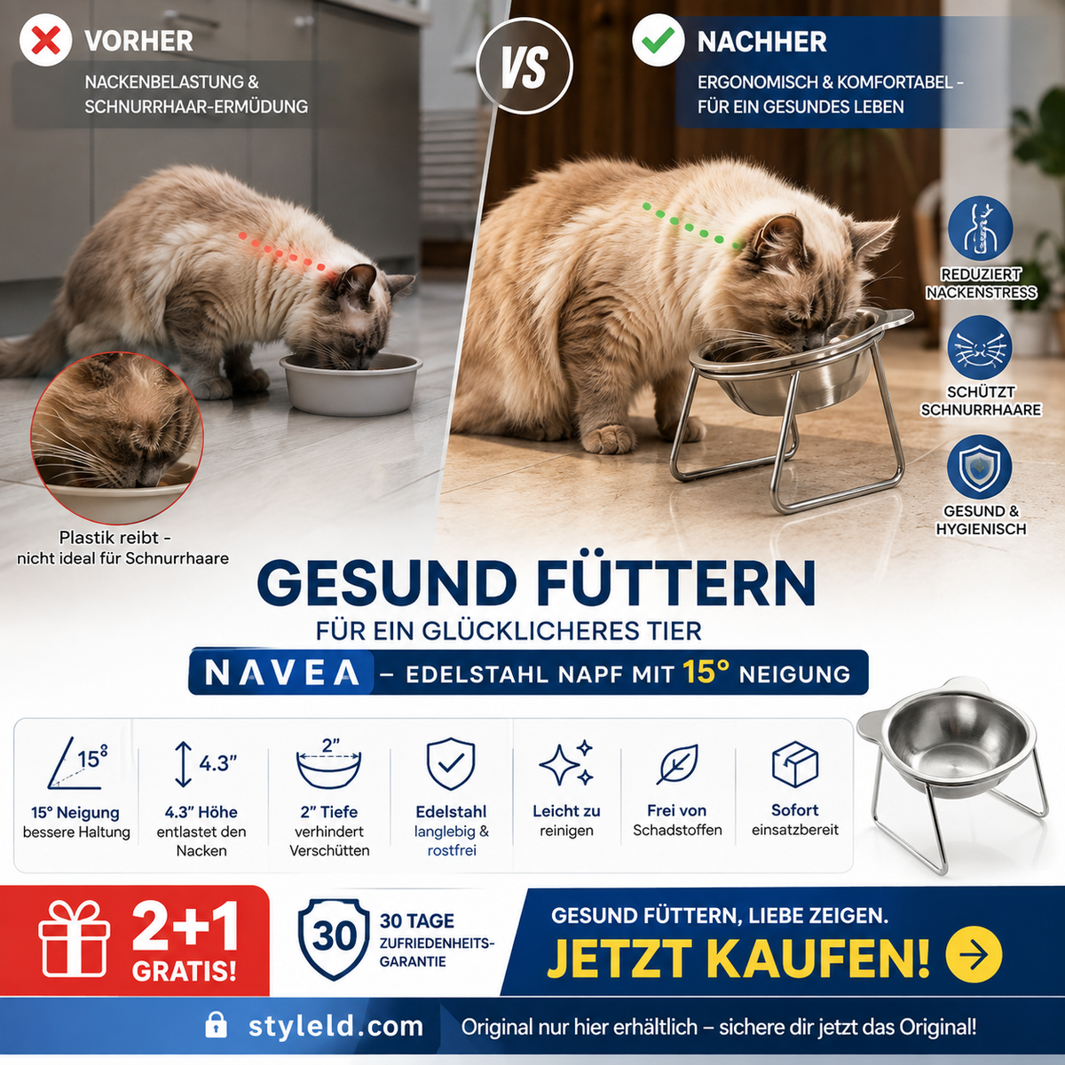 🥣2 kaufen, 1 gratis✨ Orthopädischer, um 15° geneigter Napf – Müheloses Essen, verringert das Risiko des Verschluckens und hilft Kindern und älteren Menschen, selbstständig zu essen 👶👴