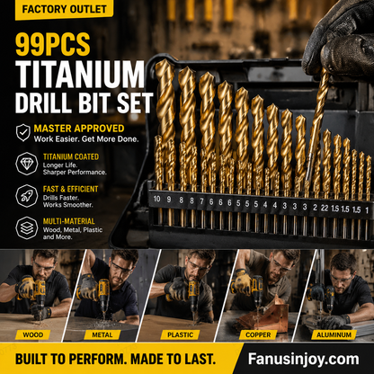 🔥Nur für kurze Zeit: 50 % Rabatt!🔧 Hocheffizientes Werkzeug, das von erfahrenen Handwerkern geschätzt wird! Direkt vom Hersteller: 99-teiliges Set titanbeschichteter Bohrer.