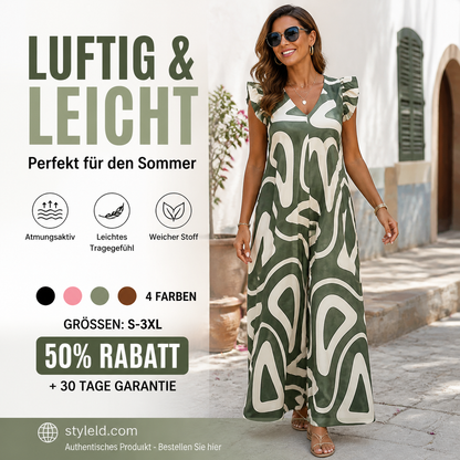 💎 -50% AUF DEN JUMPSUIT! 💎 Sommerlicher Jumpsuit mit gerafften, weiten Beinen & geometrischen Prints für Damen ✨
