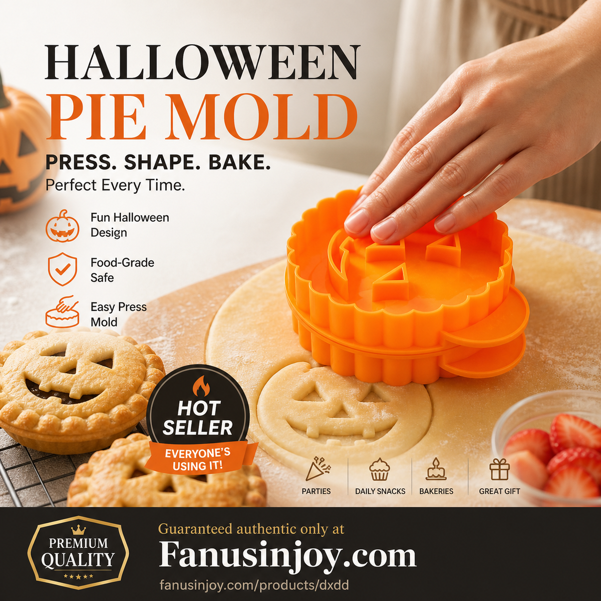 🎃 Halloween-Sonderangebot! 🔥 Diese Teigform darf nicht fehlen! 🍰  Handliche Halloween-Teigform für Pasteten