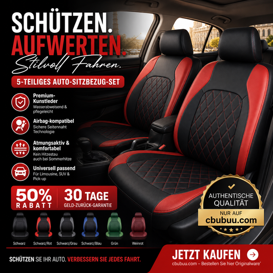 🚗✨ 50% RABATT! 9-teiliges Leder-Autositzbezug-Set – Universelle Passform, Atmungsaktiv & Leicht zu Reinigen für perfekten Innenraum 🛋️