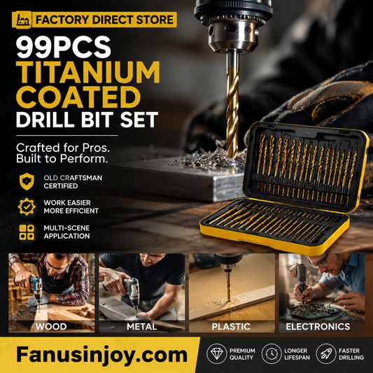 🔥Nur für kurze Zeit: 50 % Rabatt!🔧 Hocheffizientes Werkzeug, das von erfahrenen Handwerkern geschätzt wird! Direkt vom Hersteller: 99-teiliges Set titanbeschichteter Bohrer.