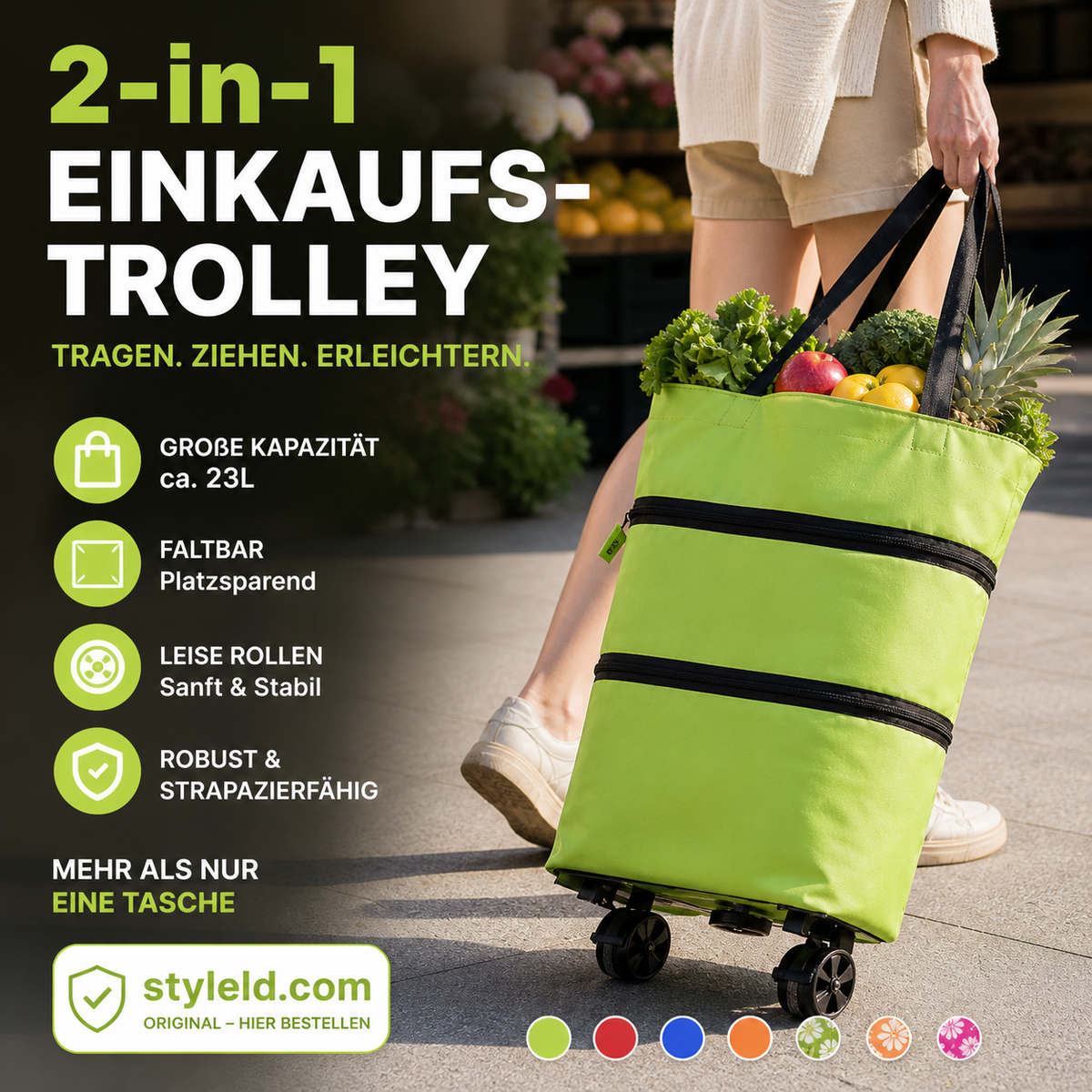 🔥HEISSER VERKAUF 50% RABATT🔥 Faltbare 2-in-1-Einkaufstasche