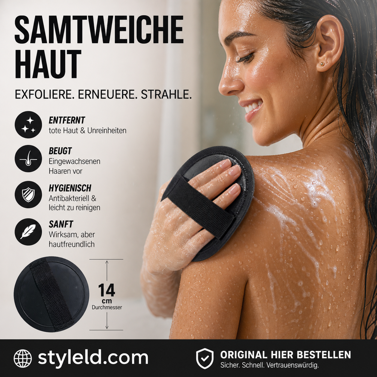 🛁✨ Peeling-Pads fürs Bad – sanft, effektiv, wiederverwendbar – weiche Haut – 1+2 GRATIS! 💗