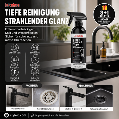 🚿🔥Spray für schwarze Waschbecken und Wasserhähne, Spray zur Entfernung hartnäckiger Wasserflecken