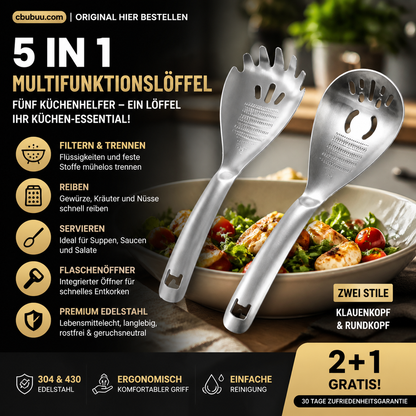 🥄 50% RABATT! 🍳 Multifunktionaler Edelstahl-Küchenlöffel – Vielseitig, robust & leicht zu reinigen – Ideal für Kochen, Servieren & Abtropfen ✨