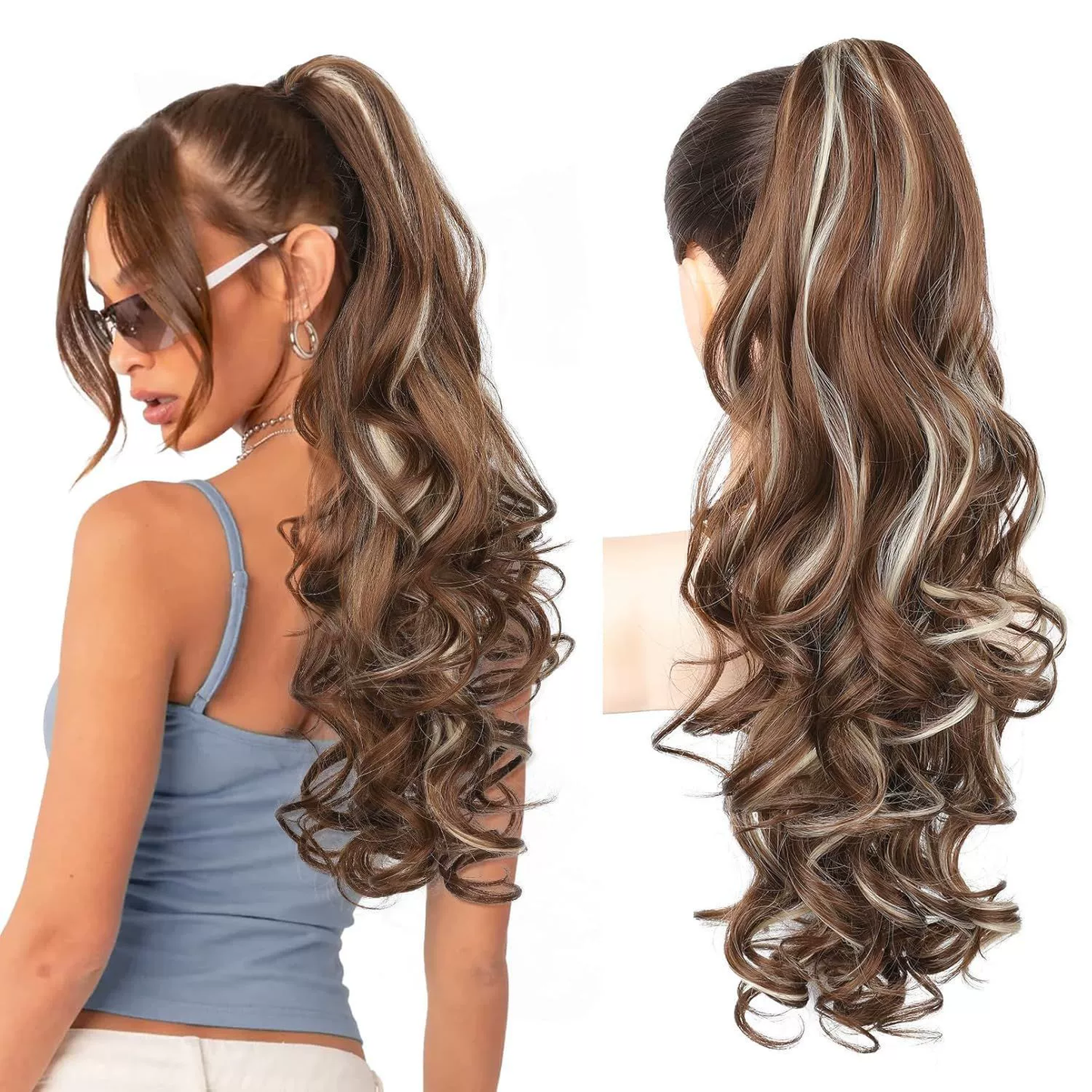 💜Zeitlich begrenzte Aktion 50 % Rabatt💜Clip-on-Haarverlängerung für welligen Pferdeschwanz