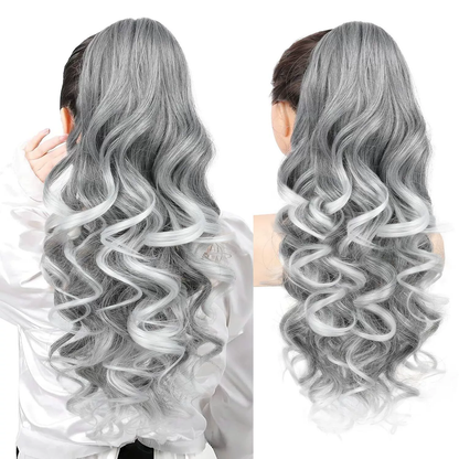 💜Zeitlich begrenzte Aktion 50 % Rabatt💜Clip-on-Haarverlängerung für welligen Pferdeschwanz