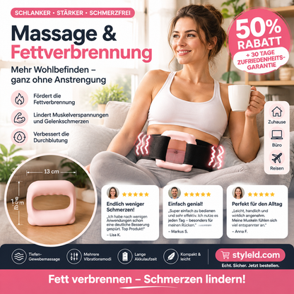⏰ Nur noch heute 50% Rabatt! 🟣 3-in-1 Multifunktionaler elektrischer Faszienring mit verstellbarem Gurt, Massage, Fettabbau & Verdauungsförderung für Bauch, Beine, Rücken & Schultern ✨