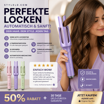 ✨Mach es jedem leicht, traumhaft schöne Locken zu zaubern 😍Vollautomatischer Lockenstab – das perfekte Styling-Tool für deine Haare.