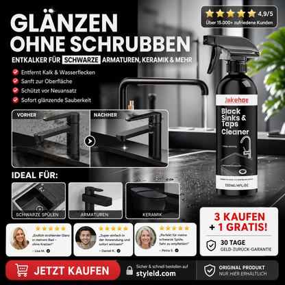 🚿🔥Spray für schwarze Waschbecken und Wasserhähne, Spray zur Entfernung hartnäckiger Wasserflecken