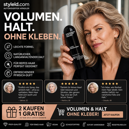 🍑✨Haar‑Volumen‑Spray mit Pfirsichduft, langanhaltend, gibt mehr Fülle, leichtes Styling‑Spray für glattes, flaches Haar