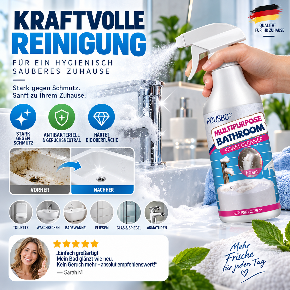 Mehrzweck-Schaumreiniger für das Badezimmer