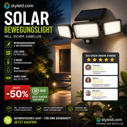 ☀️🛡️ Solar-Außenleuchte – Fernbedienung, 3 Modi, wasserdicht – für Einfahrten & Gärten! 🌿