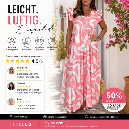 💎 -50% AUF DEN JUMPSUIT! 💎 Sommerlicher Jumpsuit mit gerafften, weiten Beinen & geometrischen Prints für Damen ✨