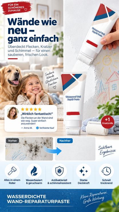 🧱🖌️✨ JETZT 50 % RABATT! Wasserfeste Wandausbesserungspaste mit integrierter kleiner Walzbürste – revolutionäre All-in-One-Lösung für einfaches, kleckerfreies Auftragen und langanhaltende Ergebnisse 🏠