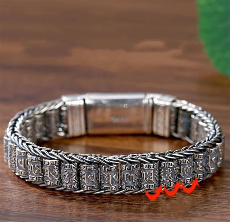 📢📢50 % Rabatt!! ⏰💎 Tibetisches Gebetsmühlen-Armband – 925er Sterlingsilber, Glücksbringer & Valentinstagsgeschenk