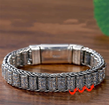 📢📢50 % Rabatt!! ⏰💎 Tibetisches Gebetsmühlen-Armband – 925er Sterlingsilber, Glücksbringer & Valentinstagsgeschenk