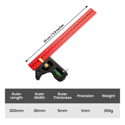 🔥Combinatie Vierkante Liniaal 45-90 graden Markering