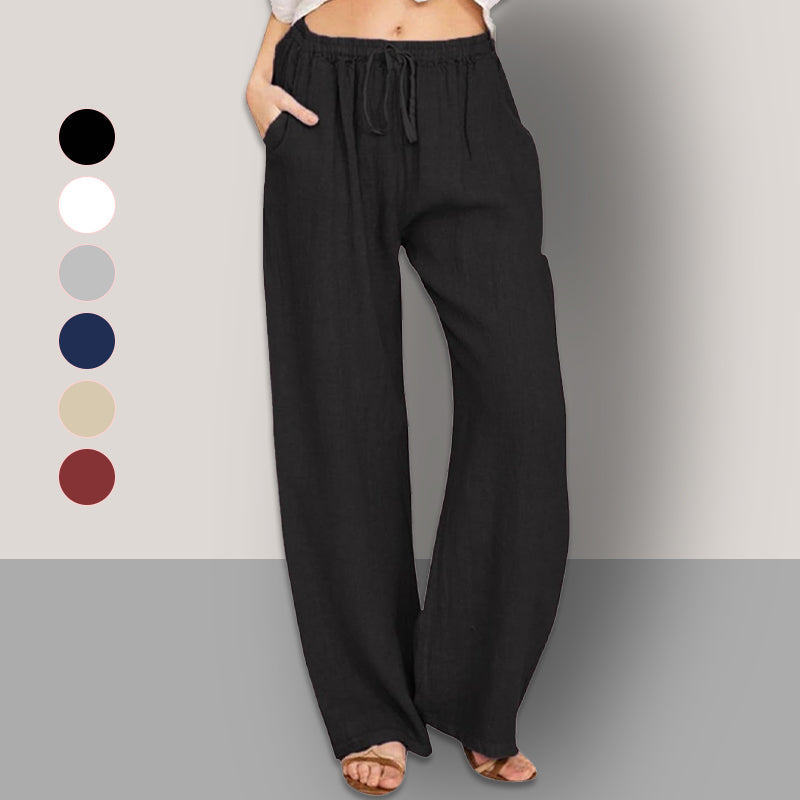🔥👗LETZTER TAG – 49% OFF Bequeme Leinen-Baumwoll-Hosen für Damen, luftig & elegant ☀️🌿 Perfekt für Sommer, Homeoffice & Reisen – atmungsaktiv, weite Bein-Passform