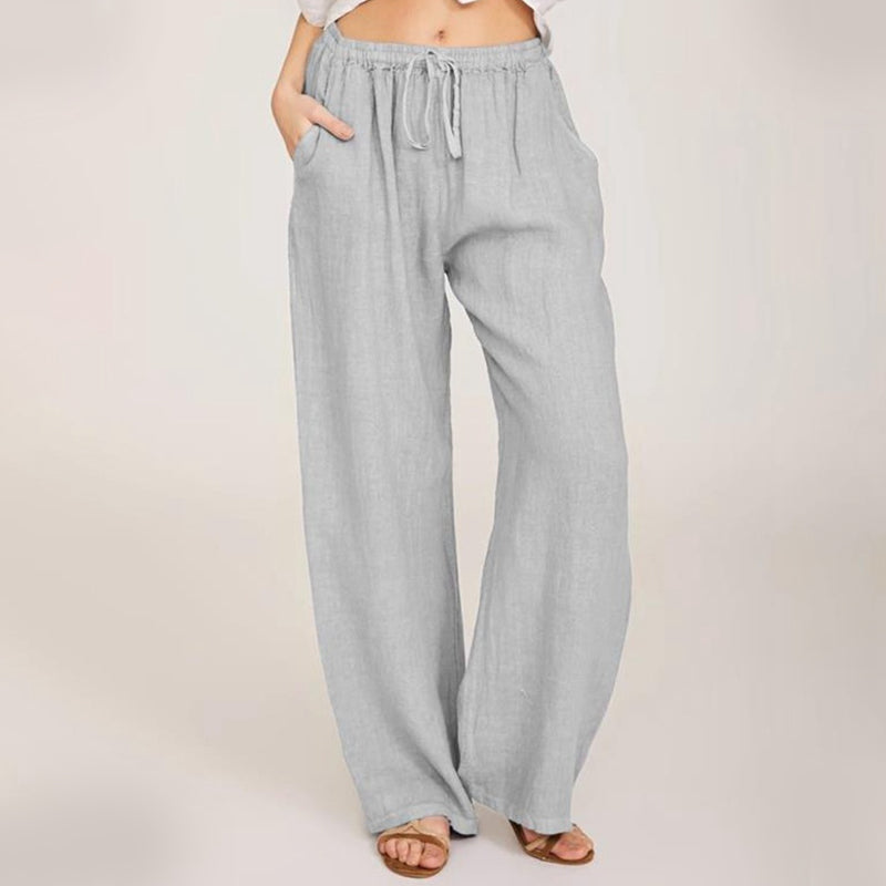 🔥👗LETZTER TAG – 49% OFF Bequeme Leinen-Baumwoll-Hosen für Damen, luftig & elegant ☀️🌿 Perfekt für Sommer, Homeoffice & Reisen – atmungsaktiv, weite Bein-Passform
