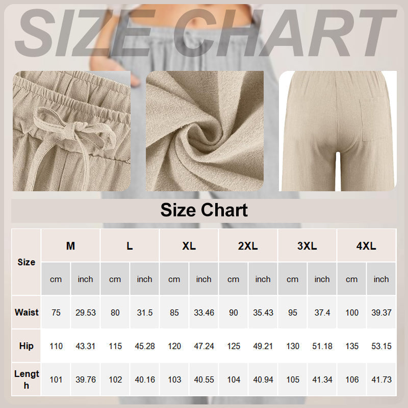 🔥👗LETZTER TAG – 49% OFF Bequeme Leinen-Baumwoll-Hosen für Damen, luftig & elegant ☀️🌿 Perfekt für Sommer, Homeoffice & Reisen – atmungsaktiv, weite Bein-Passform