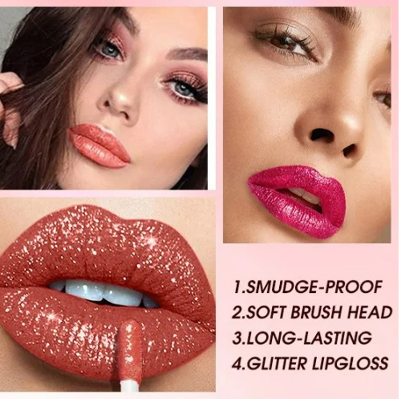 💄1 KAUFEN, 1 GRATIS🎁Metallischer flüssiger Diamant-Glitter-Lippenstift