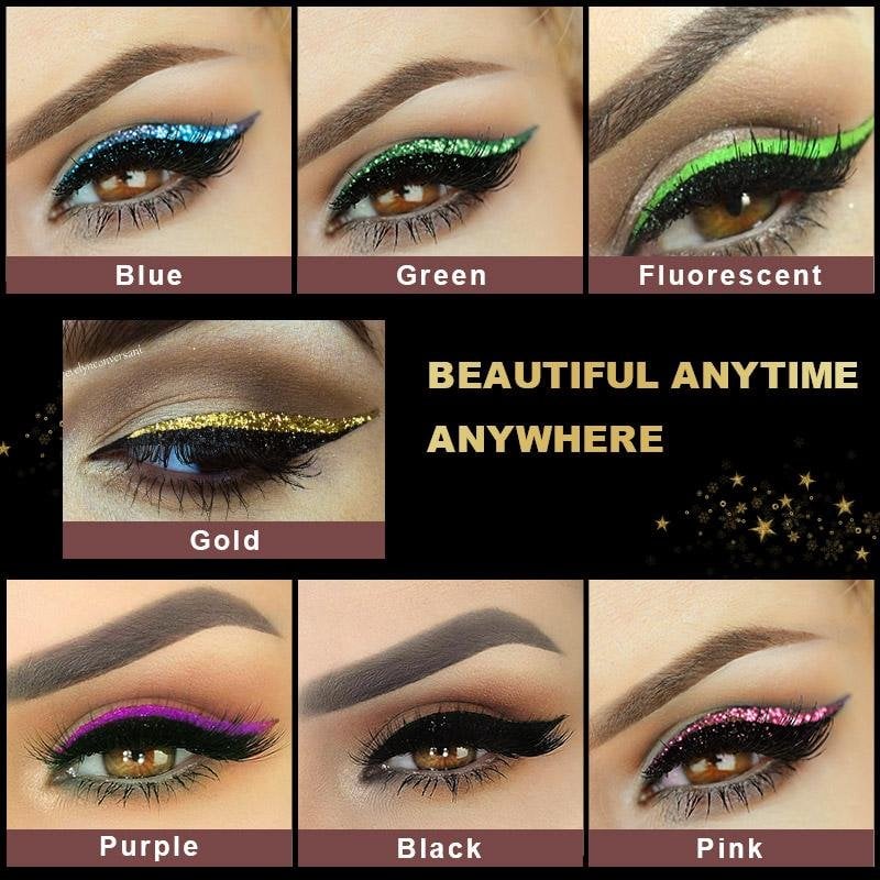 Wiederverwendbare selbstklebende Eyeliner und Wimpernaufkleber mit Glitter