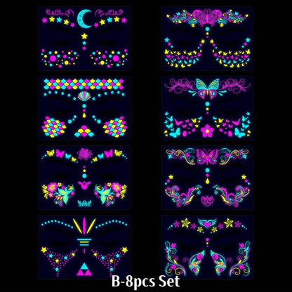 Bunte fluoreszierende wasserfeste temporäre Tätowierungen Aufkleber