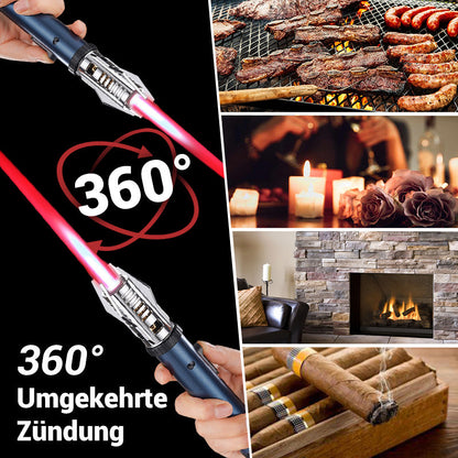 🎁Cooles Lichtschwert-Styling🎁Multifunktionales, großes, winddichtes Schweißbrenner-Feuerzeug