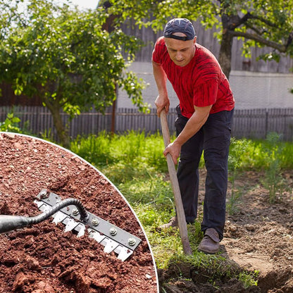 🔥Frühherbst-Angebote🍂5/6/7/8 Unkrautrechen mit Gartenzähnen aus Karbonstahl