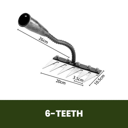 🔥Frühherbst-Angebote🍂5/6/7/8 Unkrautrechen mit Gartenzähnen aus Karbonstahl