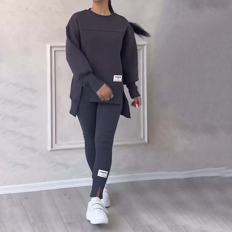 🔥Versandkostenfrei🧘‍♀️ Lässiges Sweatshirt-Leggings-Set – Ultraweiches Jersey, Moderne Passform & Perfekt für Alltag, Sport oder Entspannung 🏃‍♀️📦