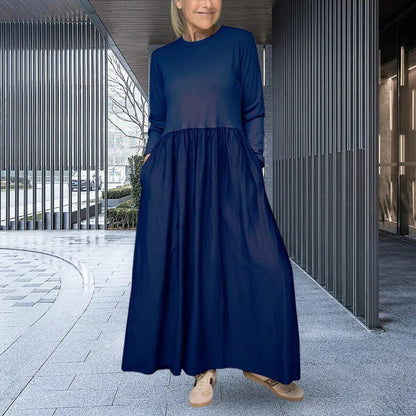 💖 Fließendes Midi-Strickkleid mit langen Ärmeln
