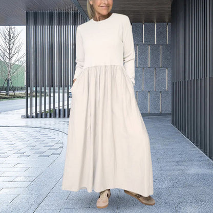 💖 Fließendes Midi-Strickkleid mit langen Ärmeln