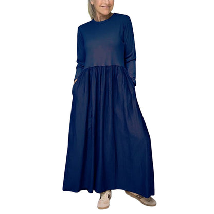 💖 Fließendes Midi-Strickkleid mit langen Ärmeln