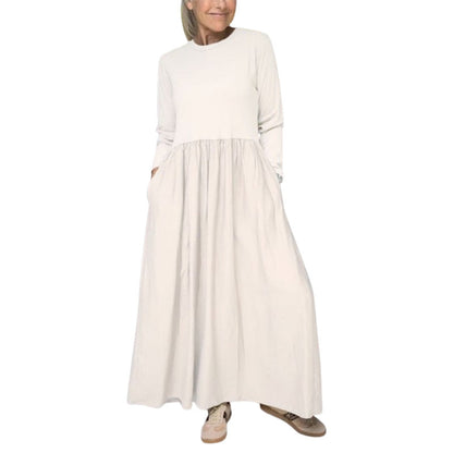 💖 Fließendes Midi-Strickkleid mit langen Ärmeln